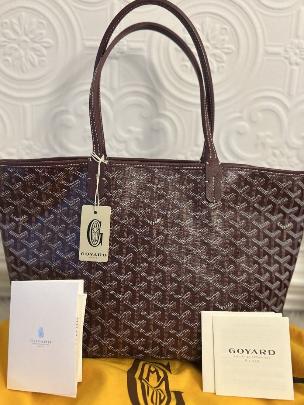 GOYARD Artois PM in Bordeaux-with original receipt, tags, cards, & dust bag!